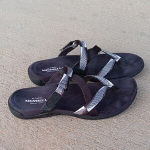 Merrell Turbulance Black & White Thong Womens Sandals